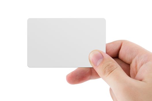 Blank credit card or business card isolated on white background