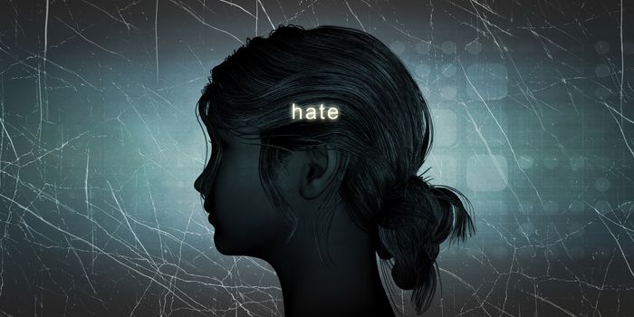 Woman Facing Hate as a Personal Challenge Concept