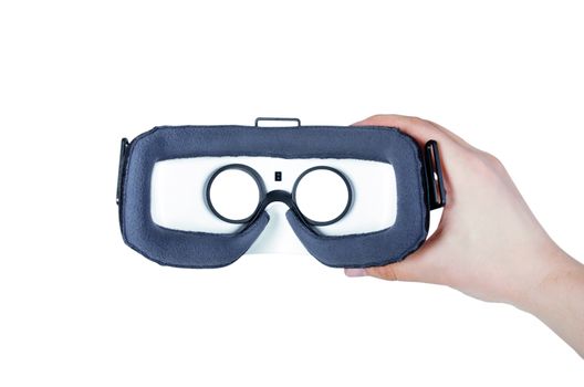 Modern virtual reality glasses. Easy way to watch movies in 3D