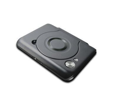 Portable slim external CD isolated on white