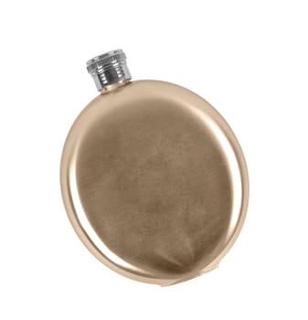 Stainless hip flask isolated on white