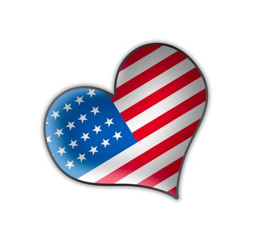US heart illustration design isolated over a white background