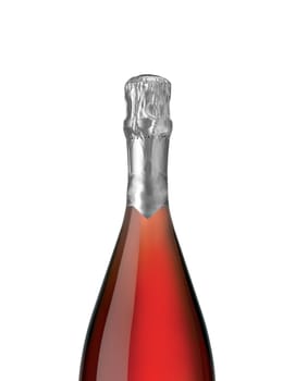 close-up bottle of red champagne