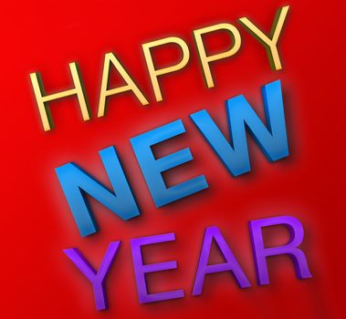 Happy new year in diferent colours