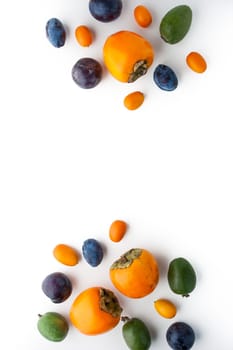 Fruit mix on the white background vertical