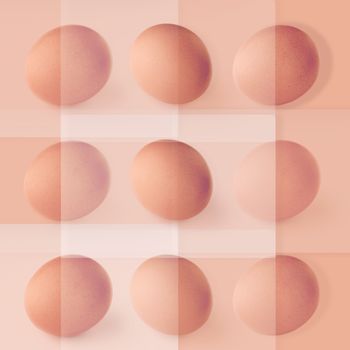 Chicken eggs  beige pattern square