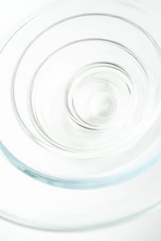 Set of the glass bowl on the white background  vertical