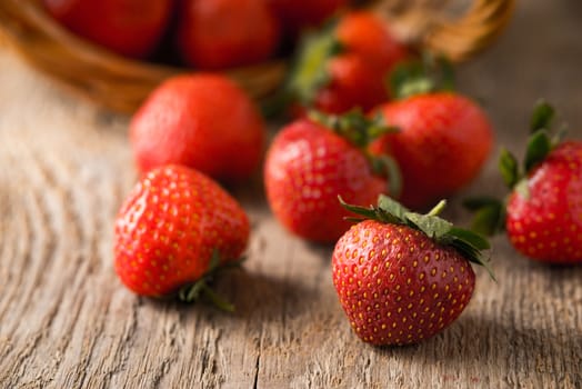 Strawberry  on the wooden table