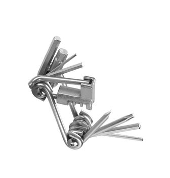 Steel pliers folding multi tool opened isolated