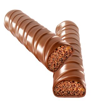 Chocolate bars isolated on white