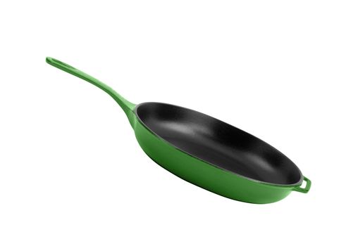 Green vintage pan with a nonstick coating