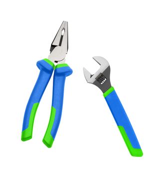 pliers with rubber isolated on white