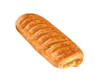 One roll bread isolated on white background