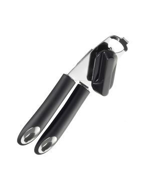 Modern can opener isolated on white