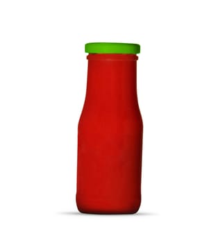 Glass jar of hot tomato sauce