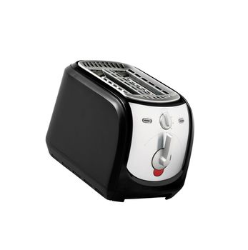 Bread toaster isolated on white with electric cable and plug