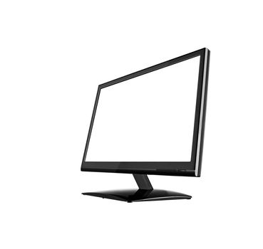 widescreen lcd monitor isolated on white