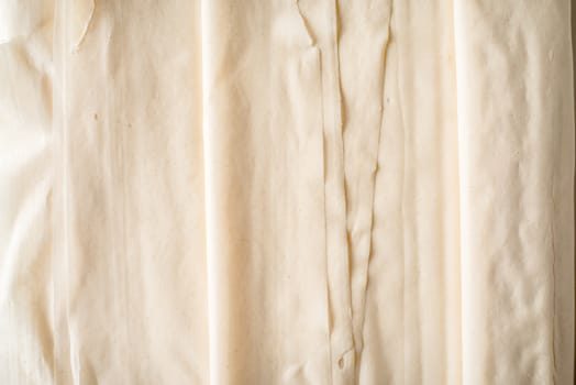 Filo dough sheets background horizontal