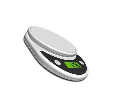 kitchen scale on white background