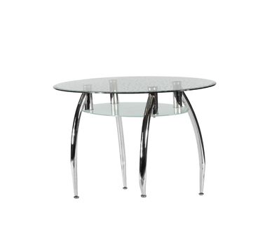modern glass table isolated on white background