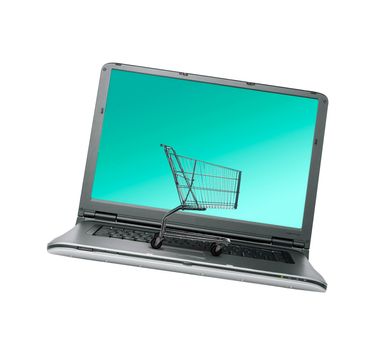 Shopping Cart and Computer keyboard
