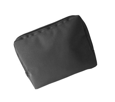 Black laptop case isolated on white background.