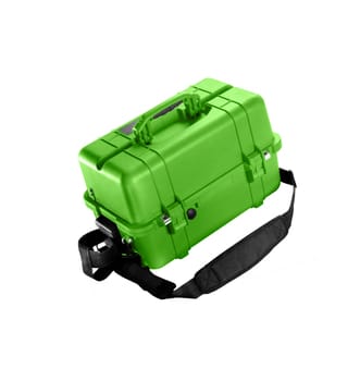green mechanic's basic tool box with set of spanner