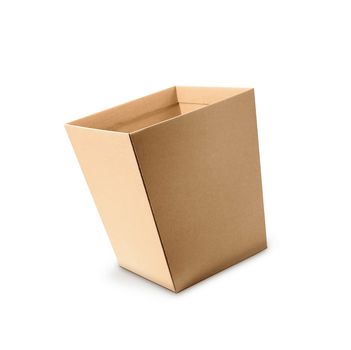 Open carton box isolated on white background