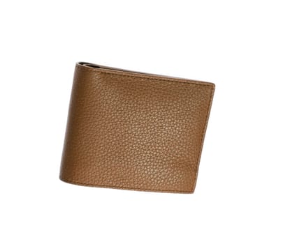 Brown leather wallet isolated