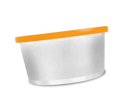 plastic storage boxe on white background
