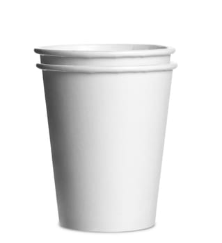paper cups isolated on white background