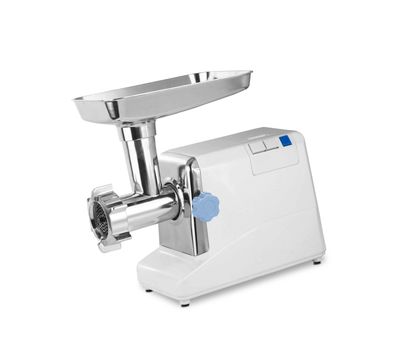Modern electric meat grinder isolated over white background