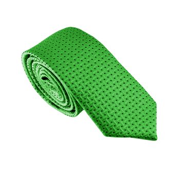 Fashionable striped tie on a white background