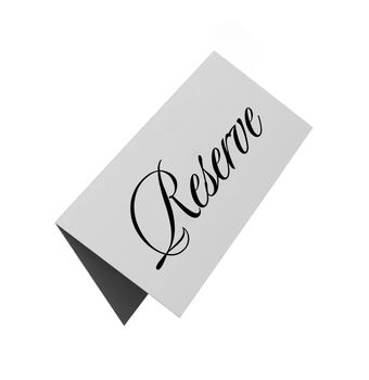 reserved sign isolated over white