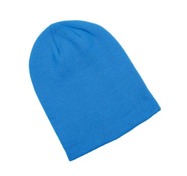 blue warm woolen knitted winter hat