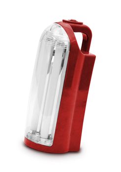 Red electrik latern on white background
