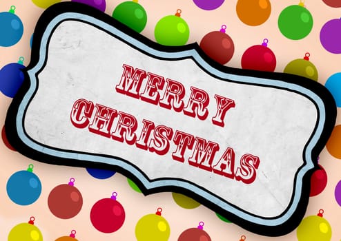 Merry Christmas text with equipment for christmas tree