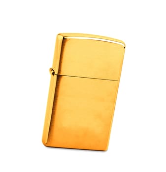 golden lighter on a white background