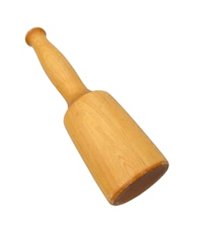 vintage wooden mallet isolated over white background
