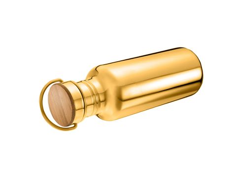 golden bottles isolated over white background