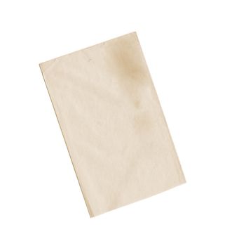 Yellow envelope backside isolated on white