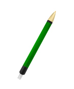 Close up of green pen isolated