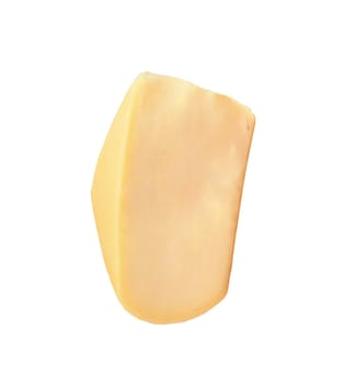 Piece of cheese isolated on white background