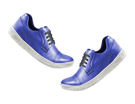 blue sport shoe isolated on a white