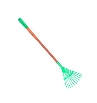 Plastic rake isolated on the white background