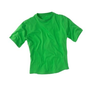 Green T-shirt isolated on white background