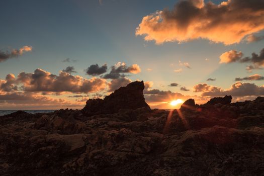 Long exposure at Little Corona Beach in Corona del Mar, California, United States at sunset
