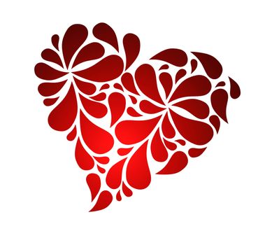 Abstarct heart with sample text for postcard