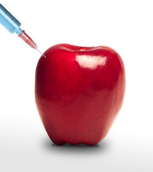 Apple and syringe