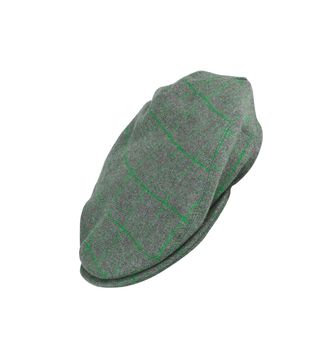 green felt man's cap isolated on white